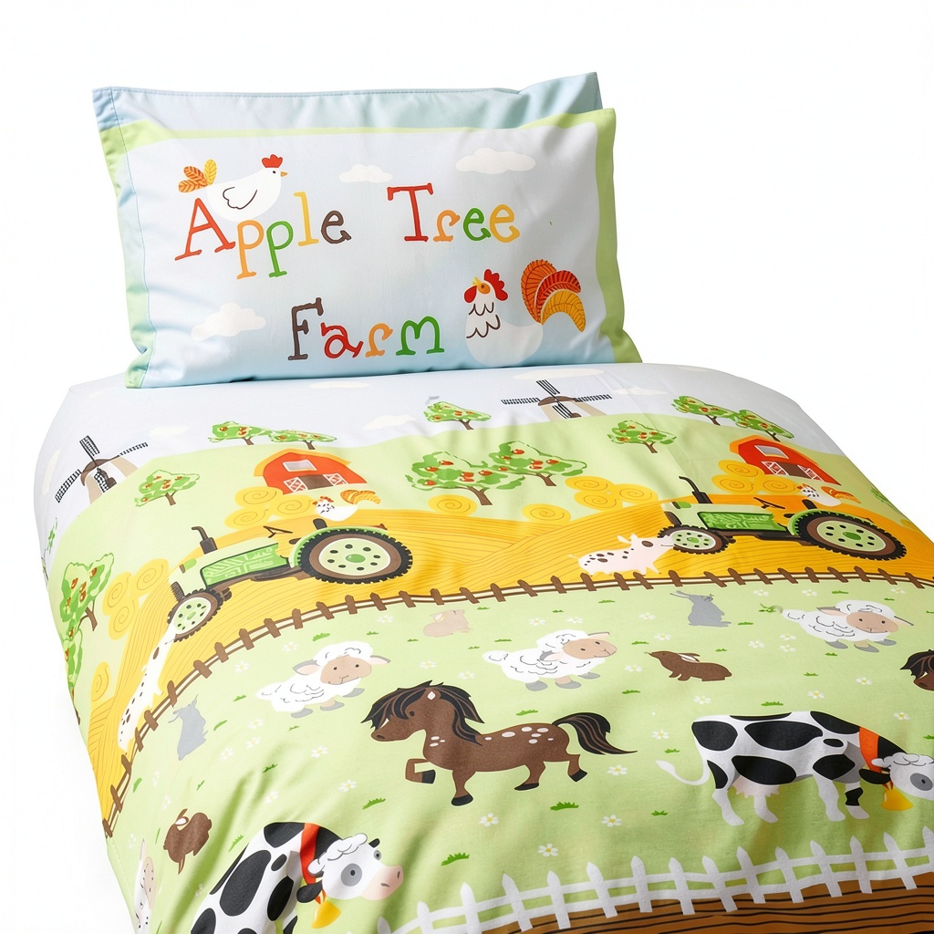 Toddler bedroom with farm themed bedding set