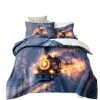 Full Duvet Cover DAweiliuu Polyester Steam Train-4