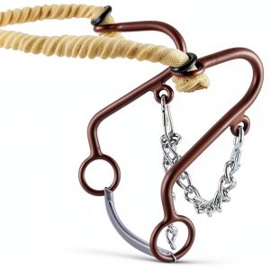 Western AT Rope Nose Little S Hackamore Carbon Steel-0