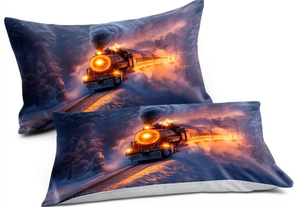 Full Duvet Cover DAweiliuu Polyester Steam Train-7