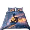 Full Duvet Cover DAweiliuu Polyester Steam Train-1
