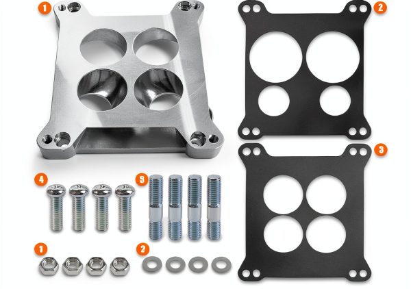 Edelbrock 2696 Carburetor Adapter 0.85in for Square to Spread-6